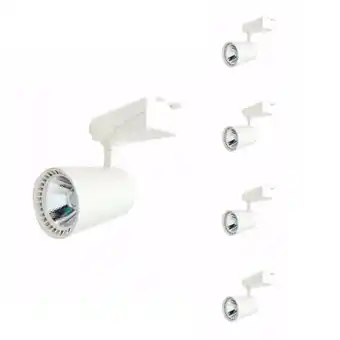 Bricorama Spot LED sur Rail 30W 80° Monophasé BLANC (Pack de 5) - Blanc Froid 6000K - 8000K - SILAMP offre