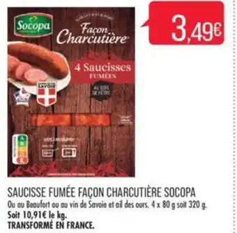Match SAUCISSE FUMÉE FAÇON CHARCUTIÈRE SOCOPA offre