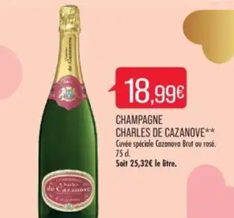 Match CHAMPAGNE CHARLES DE CAZANOVE offre