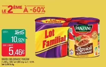Match RAVIOLI BOLOGNAISE PANZANI offre