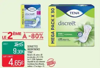 Match SERVIETTES INCONTINENCE TENA offre