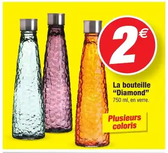 Bazarland La bouteille "Diamond" 750 ml, en verre. offre