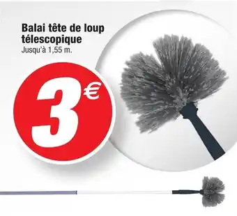 Bazarland Balai tête de loup télescopique Jusqu'à 1,55 m. offre