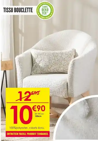 Décor Discount TISSU BOUCLETTE offre