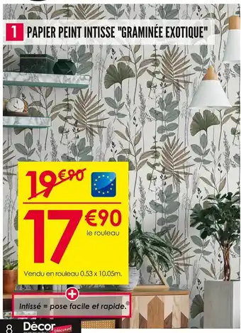 Décor Discount PAPIER PEINT INTISSE "GRAMINÉE EXOTIQUE" offre