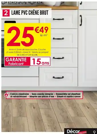 Décor Discount LAME PVC CHÊNE BRUT offre