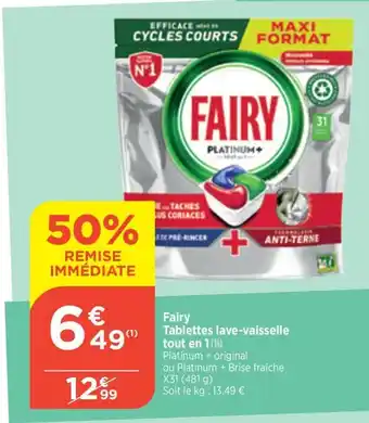 Maximarché Fairy Tablettes lave-vaisselle tout en 1 offre