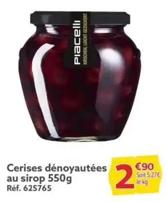 Cerises dénoyautées au sirop 550g