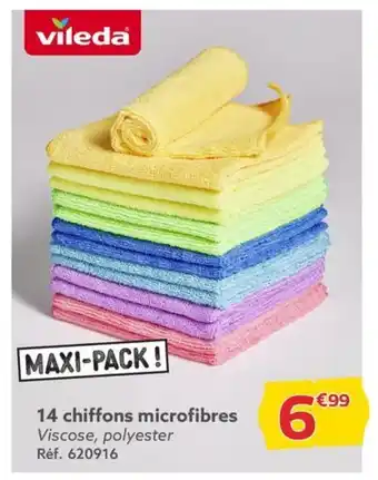 Gifi 14 chiffons microfibres Viscose, polyester Réf. 620916 offre