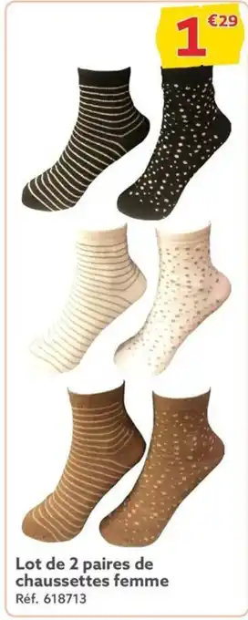 Gifi Lot de 2 paires de chaussettes femme Réf. 618713 offre