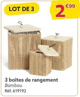 Gifi 3 boîtes de rangement Bambou Réf. 619192 offre