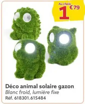 Gifi Déco animal solaire gazon Blanc froid, lumière fixe Réf. 618301.615484 offre