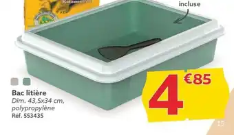 Gifi Bac litière Dim. 43,5x34 cm, polypropylène Réf. 553435 offre