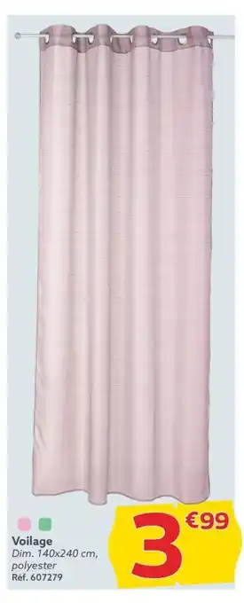 Gifi Voilage Dim. 140x240 cm, polyester Réf. 607279 offre