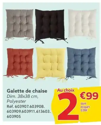 Gifi Galette de chaise Dim. 38x38 cm, Polyester offre