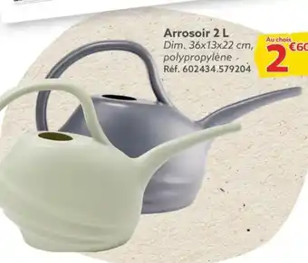 Gifi Arrosoir 2 L Dim. 36x13x22 cm, polypropylène. Réf. 602434.579204 offre