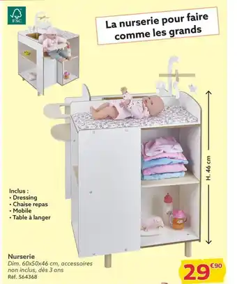 Gifi Nurserie Dim. 60x50x46 cm, accessoires non inclus, dès 3 ans Réf. 564368 offre