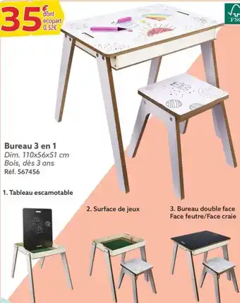 Gifi Bureau 3 en 1 offre