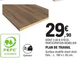 E.Leclerc Brico PLAN DE TRAVAIL offre