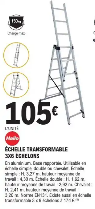 ĂCHELLE TRANSFORMABLE 3X6 ĂCHELONS
