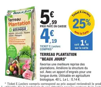 E.Leclerc Brico TERREAU PLANTATION offre