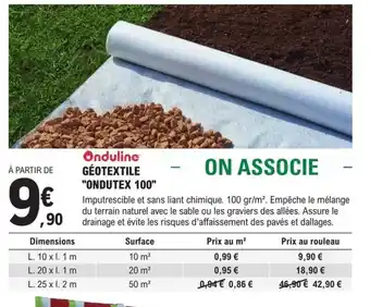 E.Leclerc Brico Onduline GÉOTEXTILE ONDUTEX 100 offre