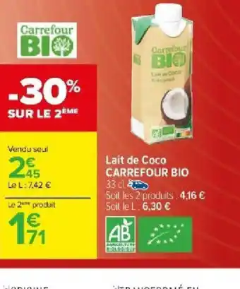Carrefour Market Lait de Coco offre