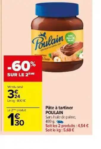 Carrefour Market Pâte à tartiner POULAIN offre