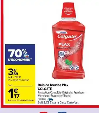 Carrefour Market Bain de bouche Plax COLGATE offre