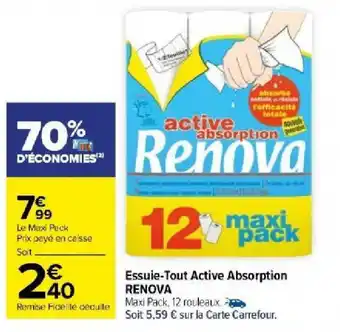 Carrefour Market Essuie-Tout Active Absorption offre