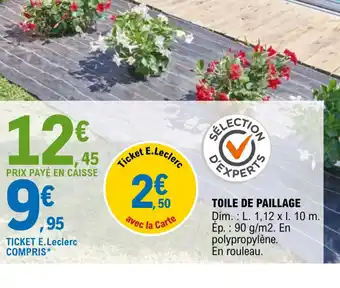 E.Leclerc Jardi TOILE DE PAILLAGE offre