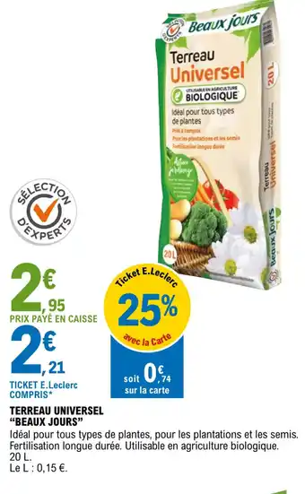 E.Leclerc Jardi TERREAU UNIVERSEL offre
