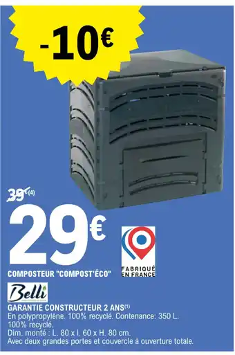 E.Leclerc Jardi COMPOSTEUR "COMPOST'ÉCO" EN FRANCE offre
