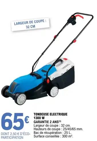 E.Leclerc Jardi TONDEUSE ELECTRIQUE 1300 W offre