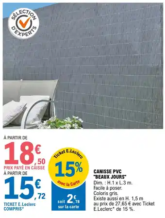 E.Leclerc Jardi CANISSE PVC "BEAUX JOURS" offre
