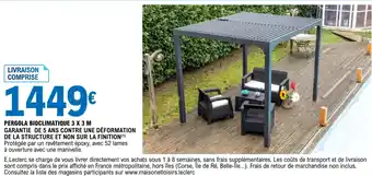 E.Leclerc Jardi PERGOLA BIOCLIMATIQUE 3 X 3 M offre