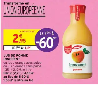 Intermarché JUS DE POMME INNOCENT offre