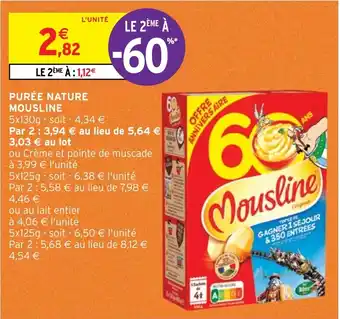 Intermarché PURÉE NATURE MOUSLINE offre