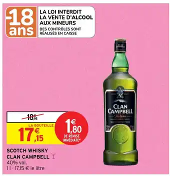 Intermarché SCOTCH WHISKY CLAN CAMPBELL Y offre