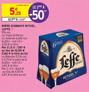 Intermarché BIÈRE D'ABBAYE RITUEL LEFFE offre