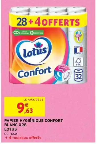 Intermarché PAPIER HYGIÉNIQUE CONFORT BLANC X28 offre