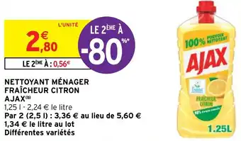 Intermarché NETTOYANT MÉNAGER FRAICHEUR CITRON AJAX(b) offre