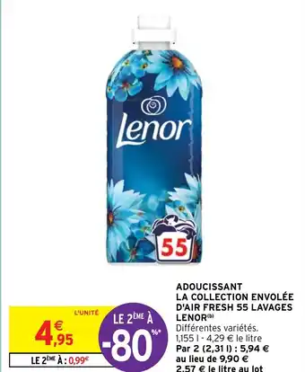 Intermarché ADOUCISSANT LA COLLECTION ENVOLÉE D'AIR FRESH 55 LAVAGES LENOR (b) offre
