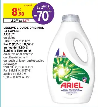 Intermarché LESSIVE LIQUIDE ORIGINAL 24 LAVAGES ARIEL (b) offre