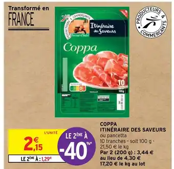 Intermarché Hyper COPPA ITINÉRAIRE DES SAVEURS offre