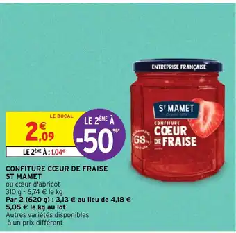 Intermarché Hyper CONFITURE CŒUR DE FRAISE ST MAMET offre