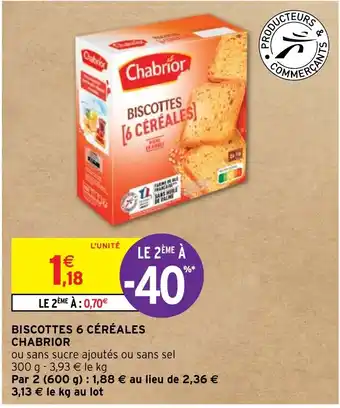 Intermarché Hyper BISCOTTES 6 CÉRÉALES CHABRIOR offre