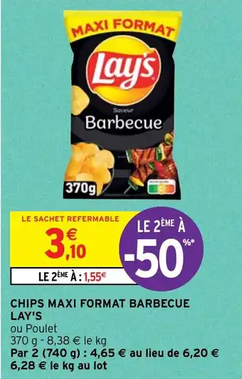 Intermarché Hyper CHIPS MAXI FORMAT BARBECUE LAY'S offre