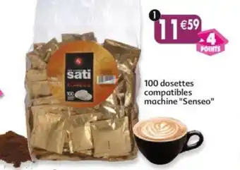 Paquet de 100 dosettes. Classico compatibles Senseo Sati- 700g