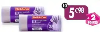 Maximo Lot de 2 x 15 sacs poubelle...à liens coulissants 30L parfumé lavande Embal'Sac offre